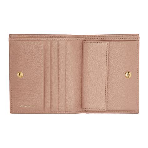 miu miu pink bow french wallet|farfetch miu miou wallet.